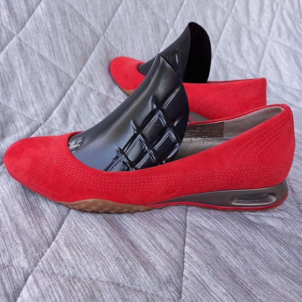 Cole Haan NIKEAIR Collab Women s Slip-on Red Suede Ballet Flat Shoes